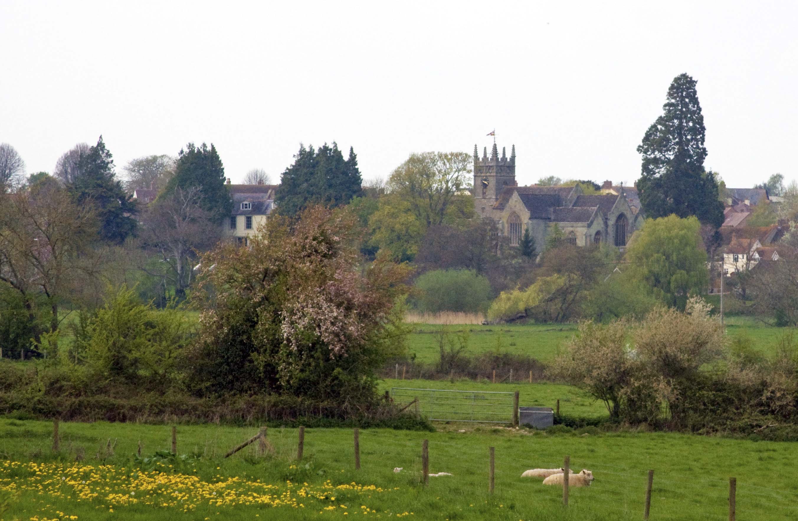 Sturminster Newton town from south A357